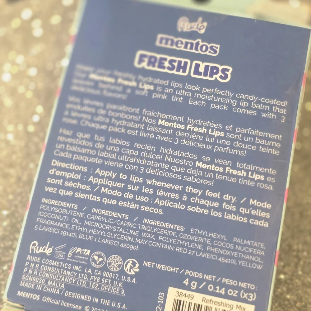 RUDE Cosmetics X Mentos Fresh Lip Balm‎ Variety Pack